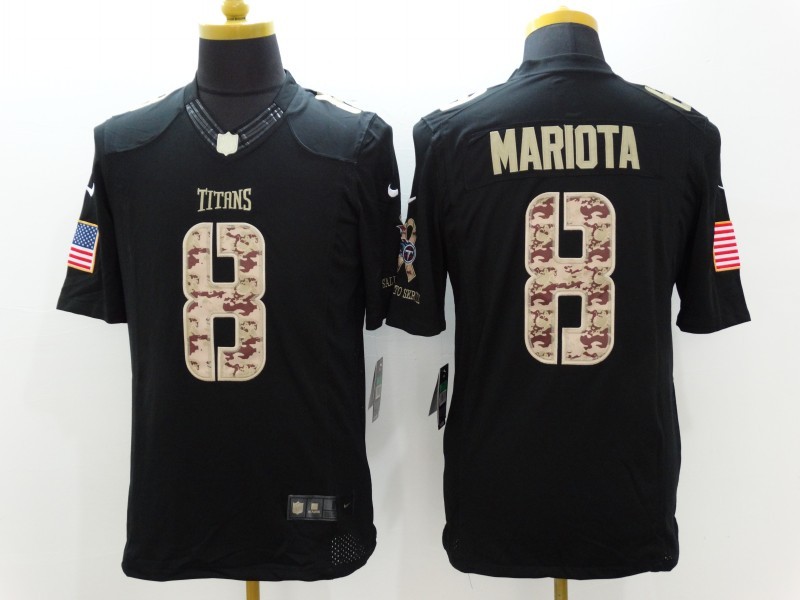 Men's Tennessee Titans Marcus Mariota #8 Black Authentic Jersey